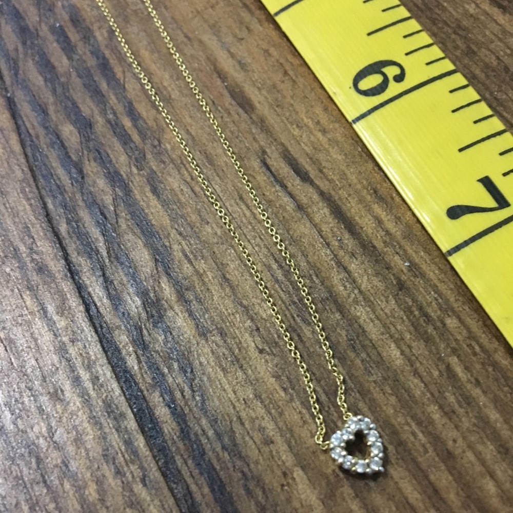 18k Gold Chain Diamond Encrusted Heart Necklace